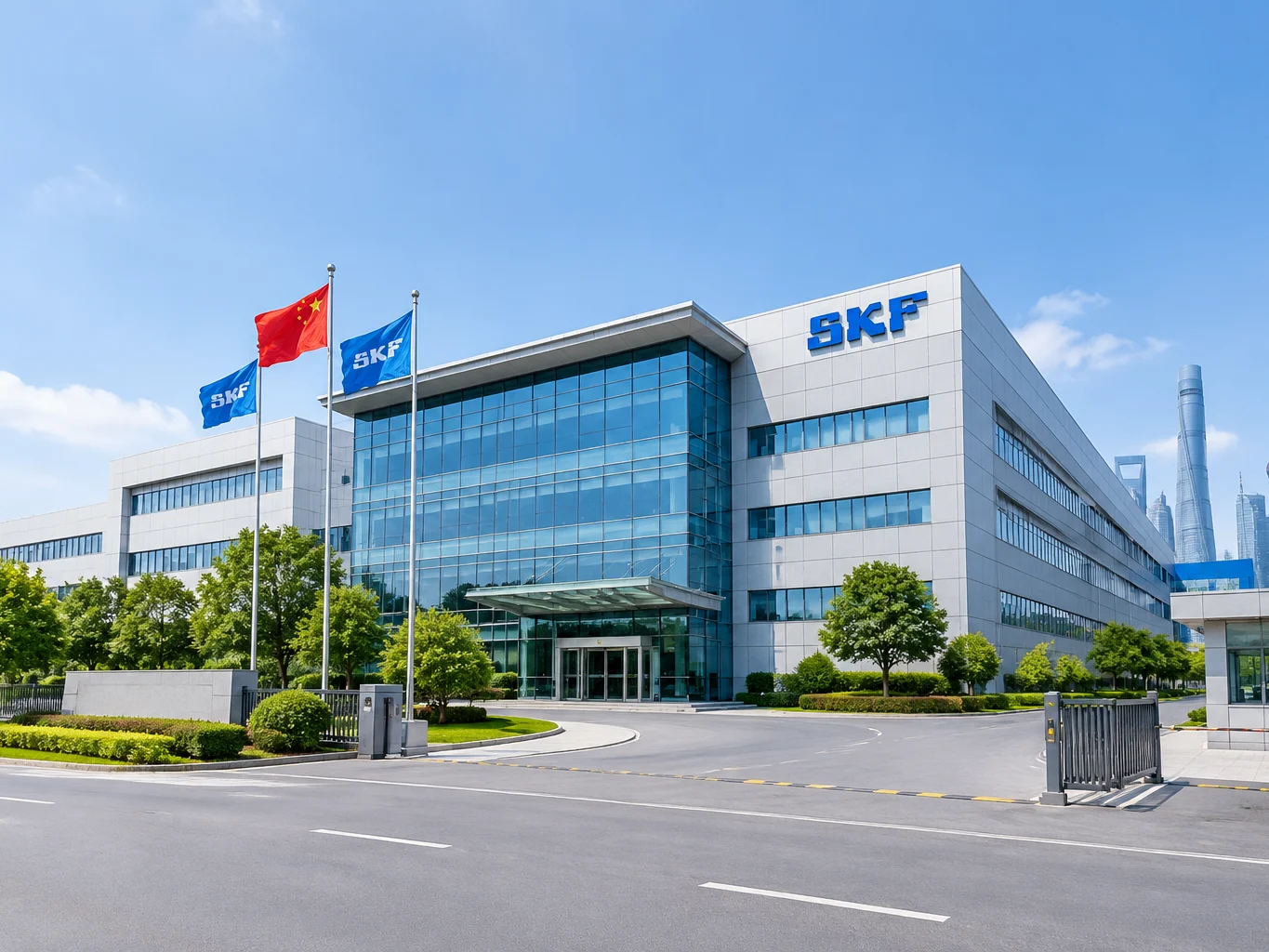 SKF China Bearing Equipment company building exterior in Shanghai Pudong