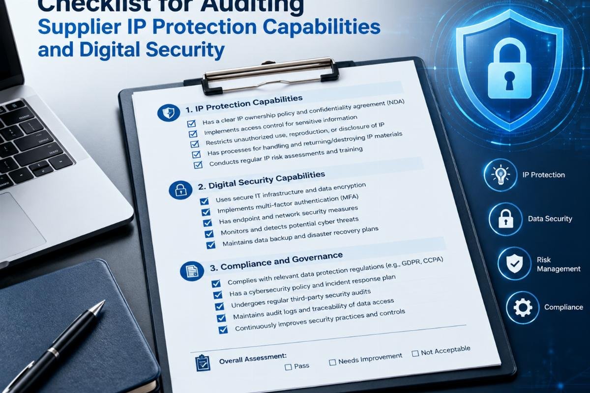 Checklist for auditing supplier IP protection capabilities and digital security